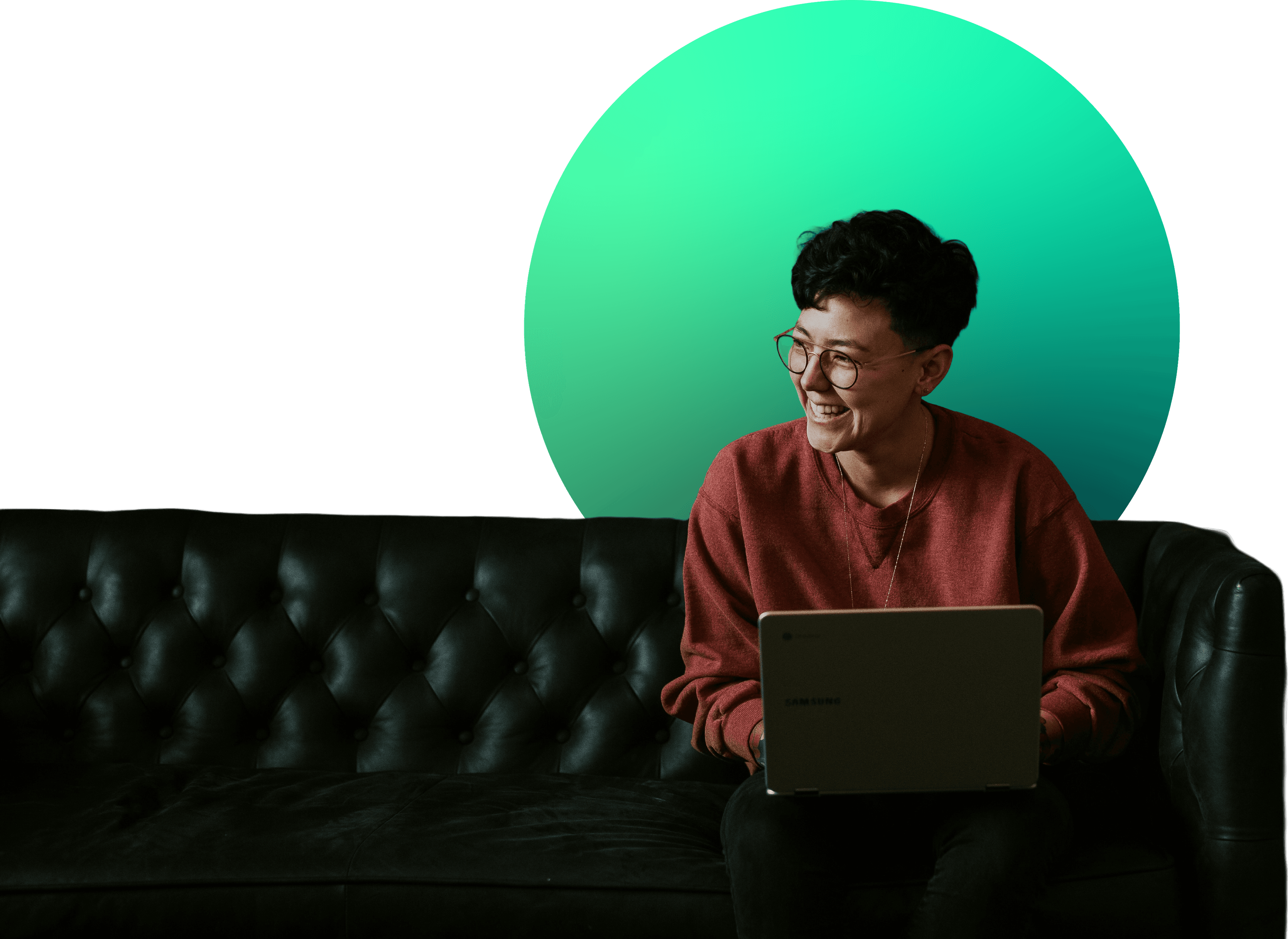 Muvo Pay customer working from a laptop